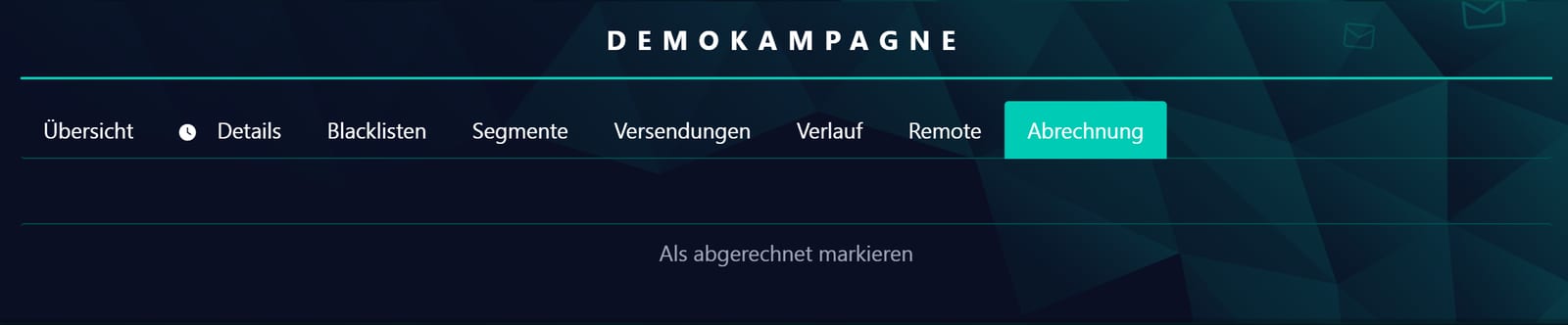 Abrechnung der Kampagne